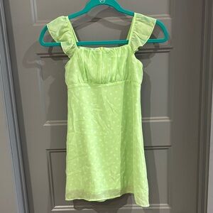 Art Class Lime Green Floral Kids Dress